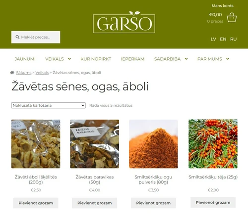 Interneta veikals Garšo