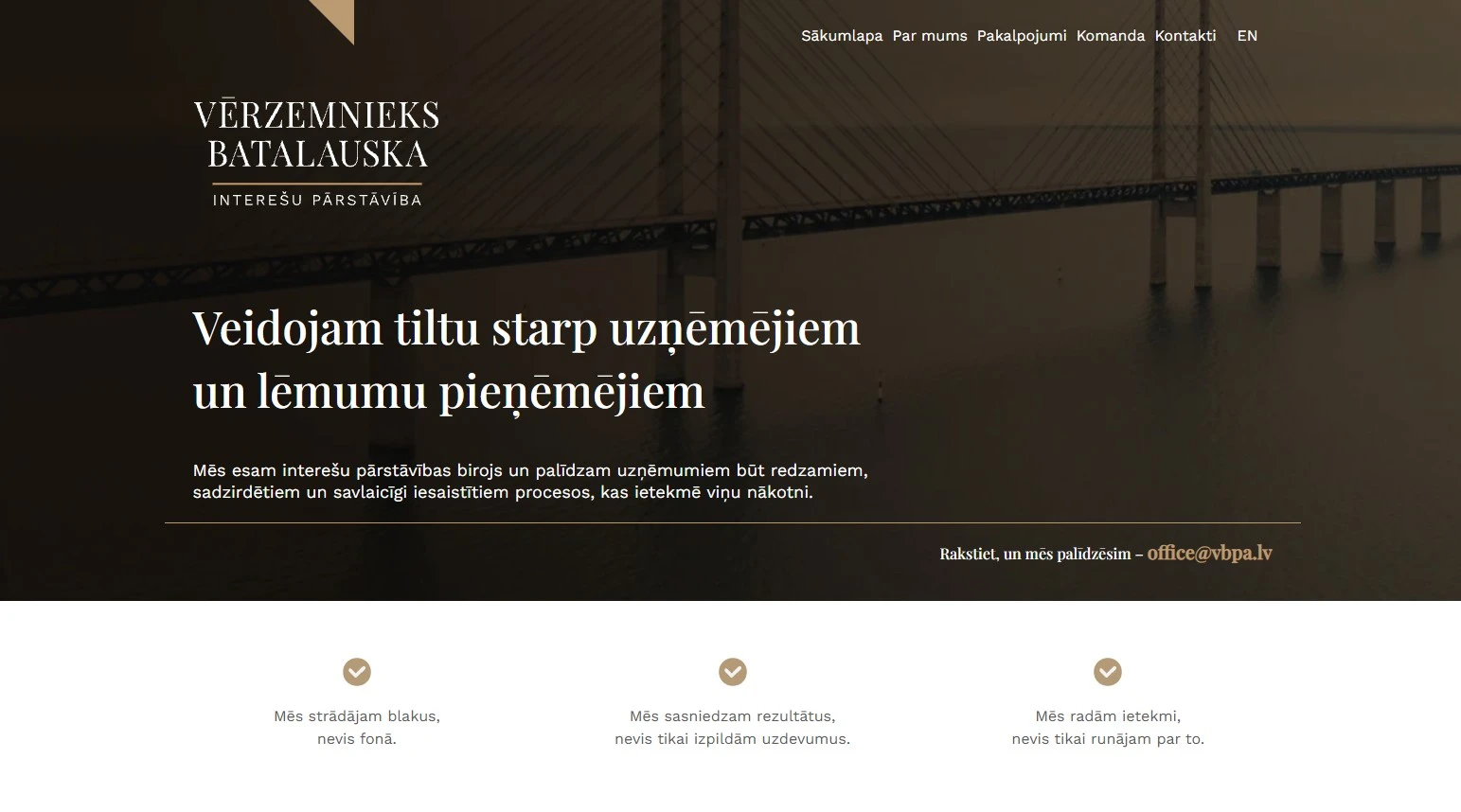 VBPA mājaslapas augša